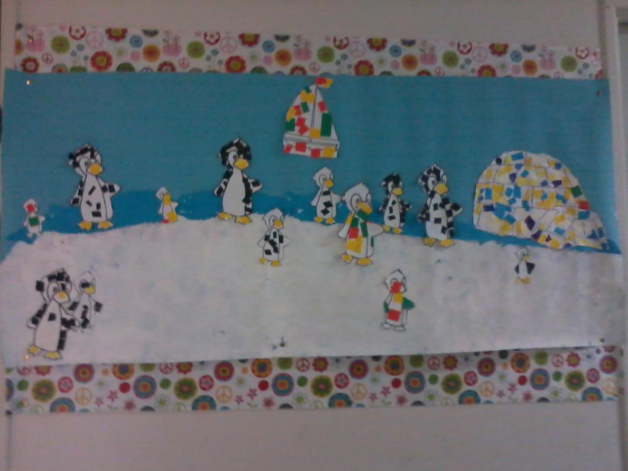 Fresque de pingouins sur la banquise